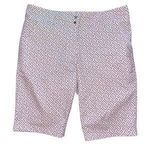 GG Blue Womens Golf Shorts Pink Printed